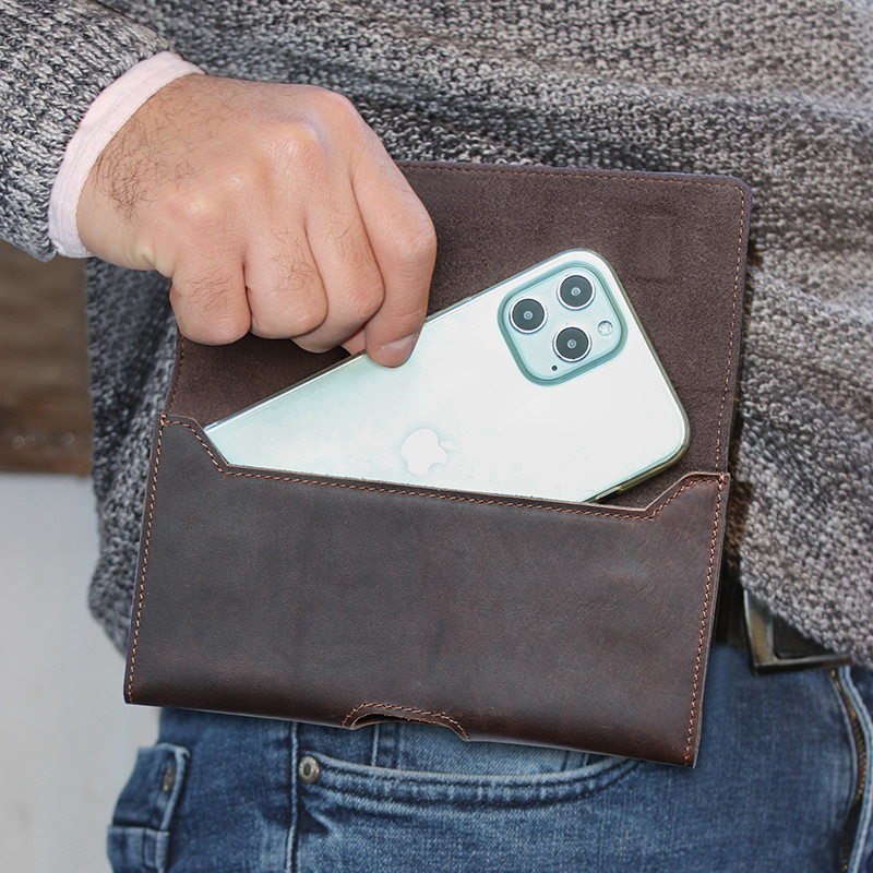 Leather Belt Braided - Cowhide Leather Waist Bag Phone Holder