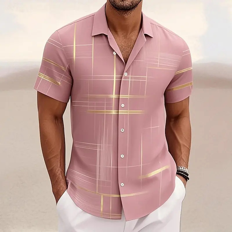 Amazon Men'S Fashion - Amazon New 3D Geometric Grid Printed