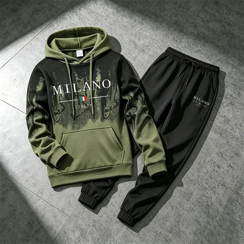 Mens Fashion Casual 2026 - Italy Fashion Sportswear 2pcs Set Male