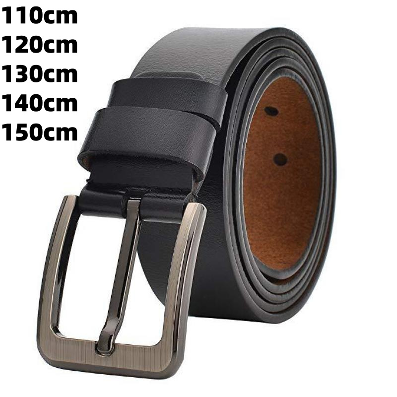 Leather Belt Braided - 110-150cm Cowhide Leather Men Lengthened Belt