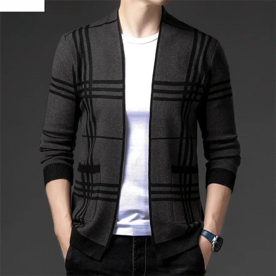 Men'S Fashion V Neck Sweater - Men's Fashion Knitted Cardigan Jacket Korean