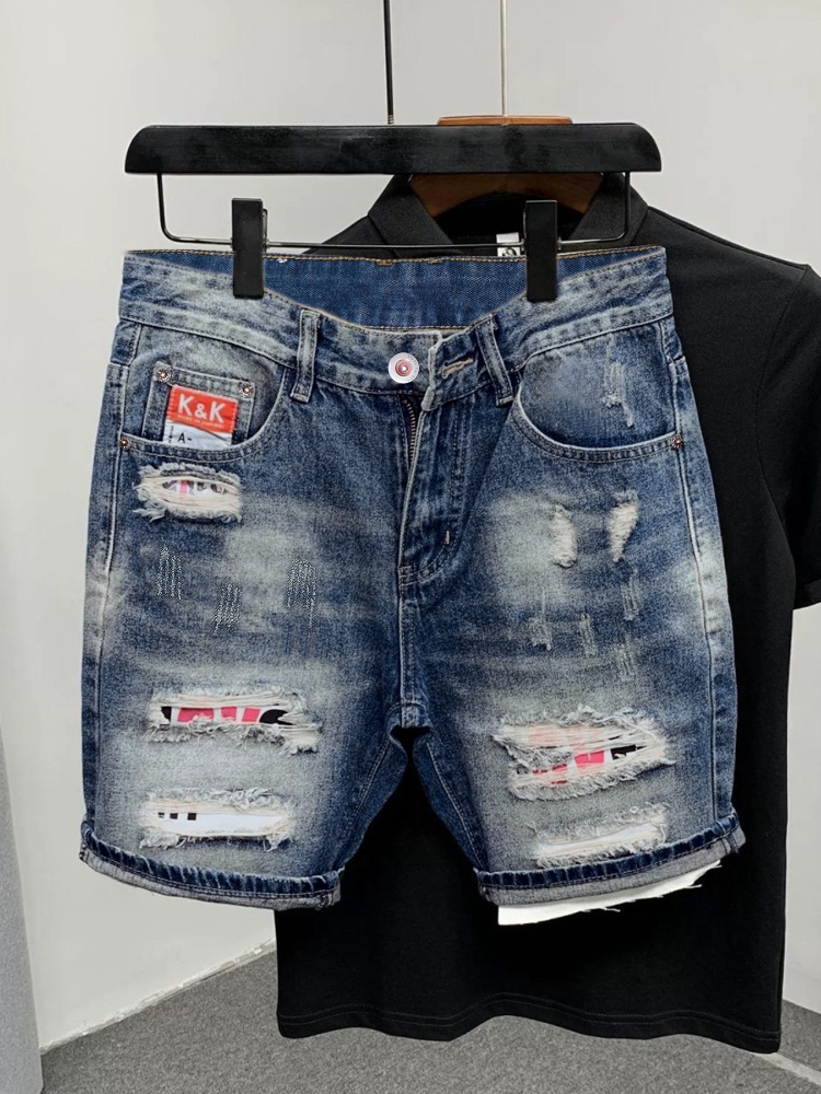 Mens Fashion Trend 2026 - 2026 Summer Ripped Straight Men Denim