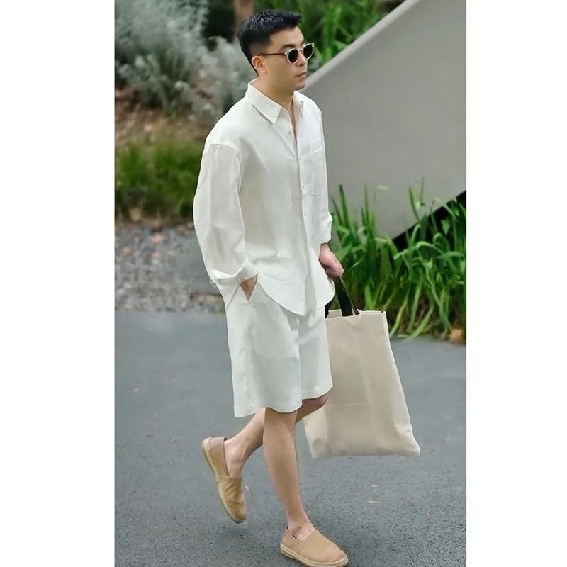 Mens Fashion Casual 2026 - Summer Casual Set Lyocell Linen Shirt