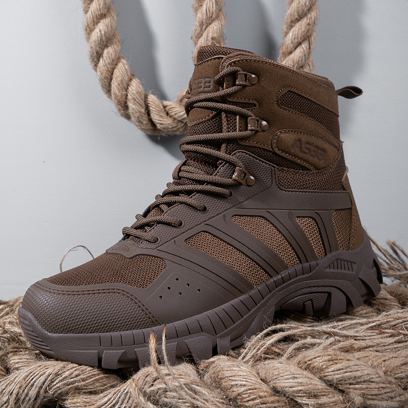 Men'S Fashion Hiking Boots - Men Tactical Boots Lace Up Desert