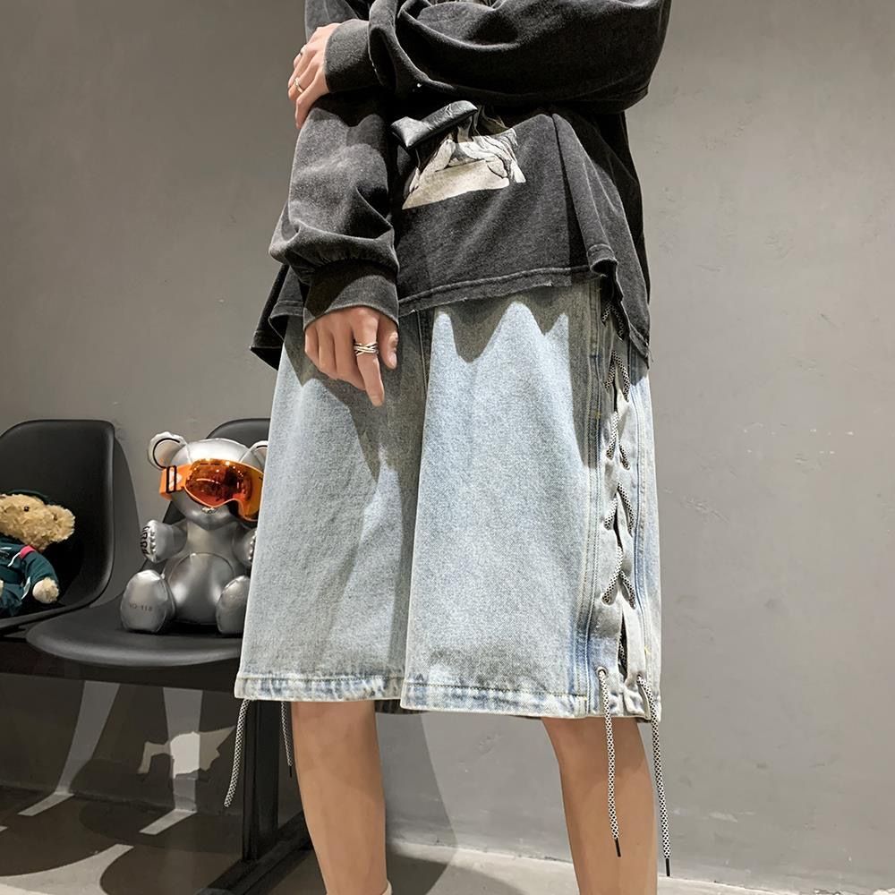 Jeans Pants Fashion Men - Baggy Half Male Denim Shorts Korean
