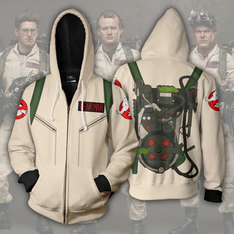 Jacket Mens Fashion - Fashion Ghost busters Zip up Hoodies