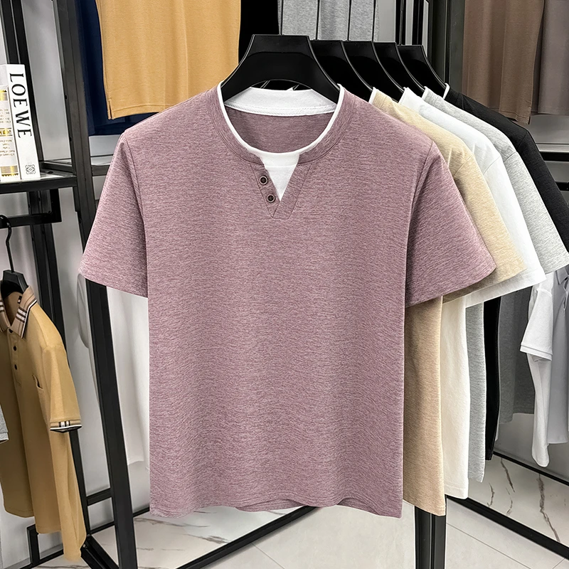 Men'S Fashion Trends 2025 - Men's Minimalist Henley Neck T Shirt
