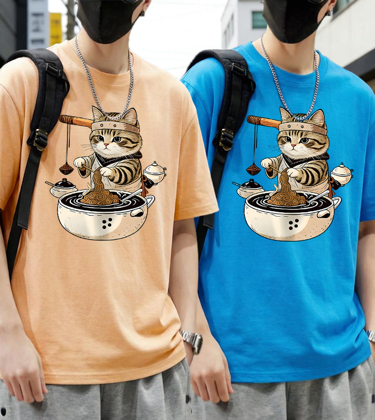 Men Fashion Vintage - Master Cat Is Making Lamian Noodles