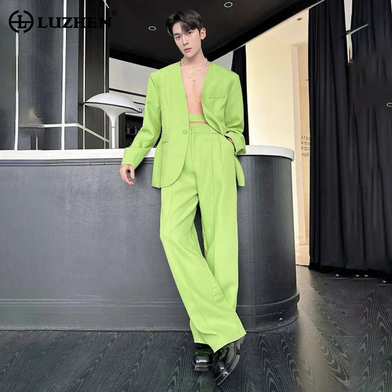 Mens Fashion Casual 2026 - LUZHEN 2026 Spring New Solid Color