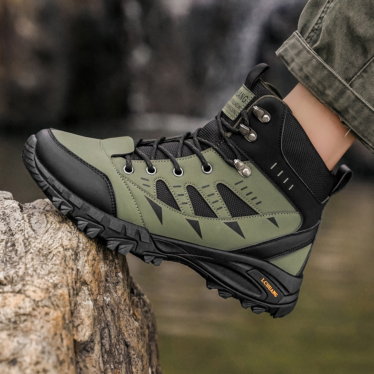 Men'S Fashion Hiking Boots - High-top classic men's boots wear-resistant sole