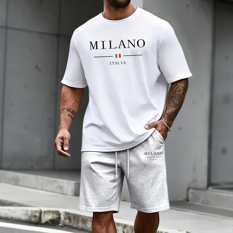 Mens Fashion Casual 2026 - Men's Tracksuit Short Sleeve Top and