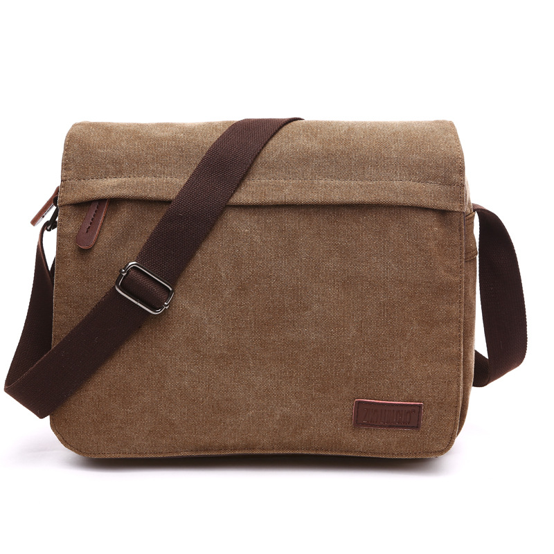 Men Fashion Korean Style - Retro Solid Canvas Shoulder Bag Fashion