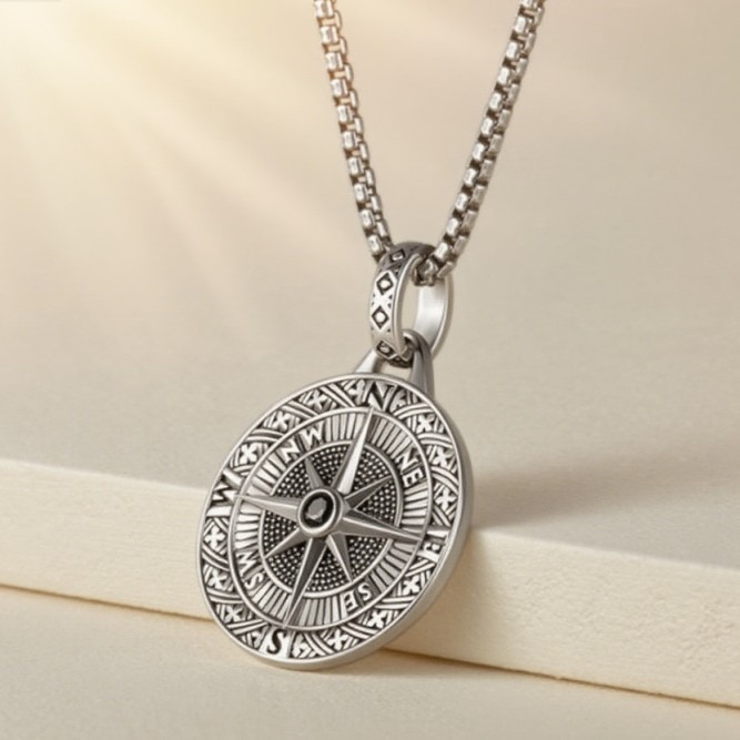 Vintage Compass Pendant Neckla - Men'S Fashion Guide reseña y precio
