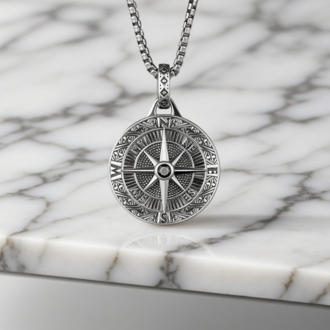 Vintage Compass Pendant Neckla - Men'S Fashion Guide reseña y precio