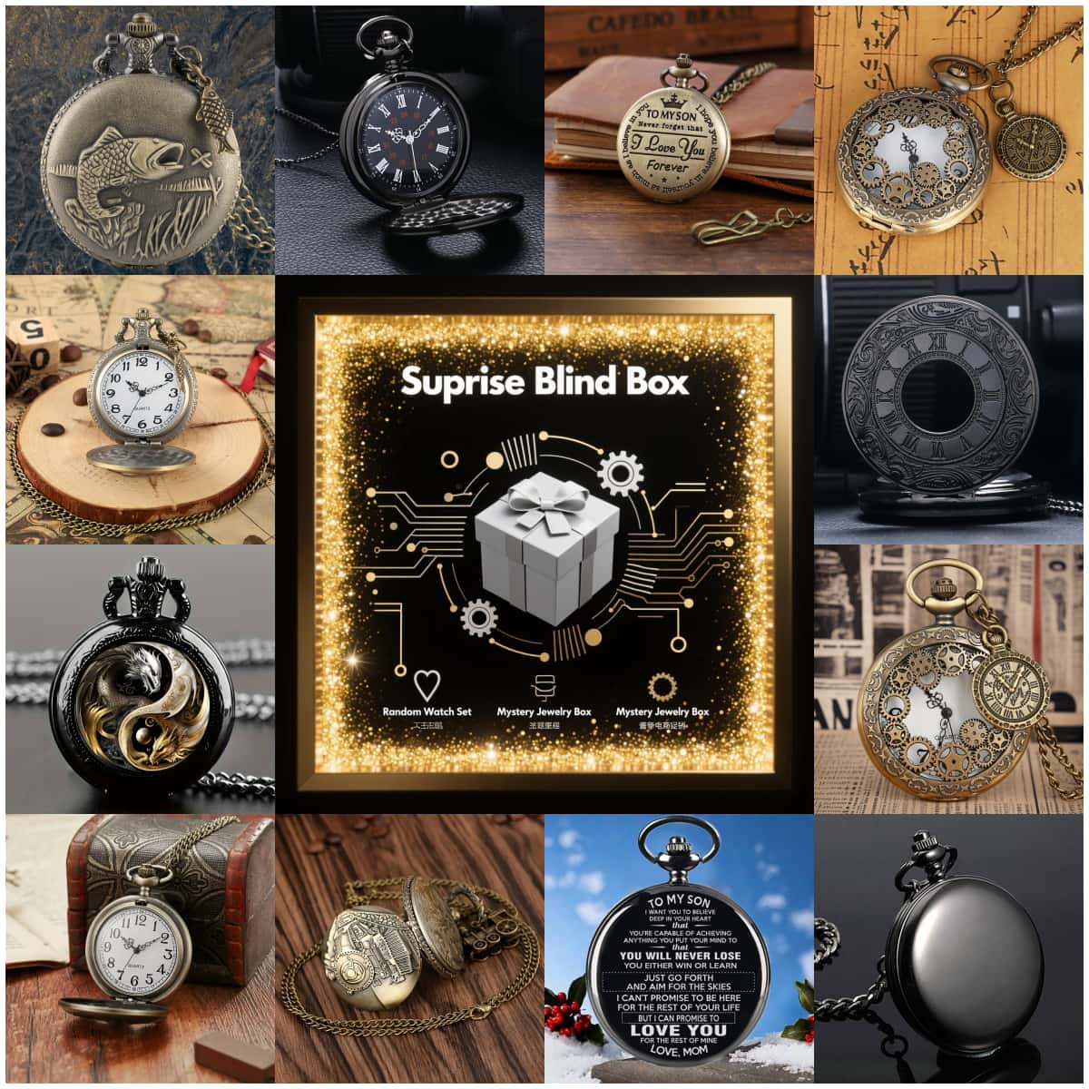 1PC Surprise Mystery Watch Bli - Men Fashion Vintage reseña y precio