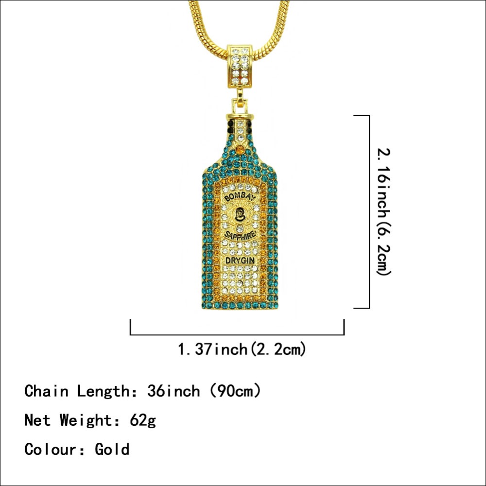 Big Wine bottle Necklaces Full - Fashion Men Vogue reseña y precio