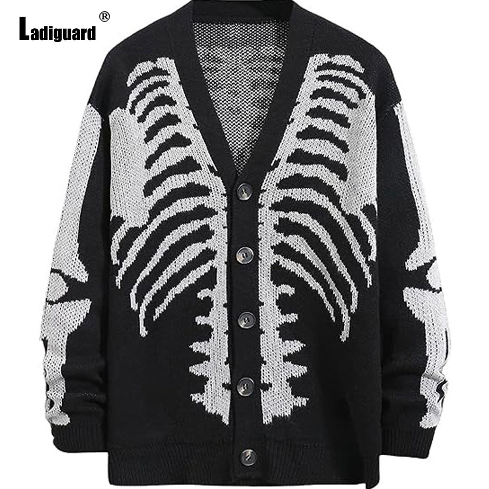 Ladiguard Men Retro Knitted Sw - Men'S Fashion V Neck Sweater reseña y precio