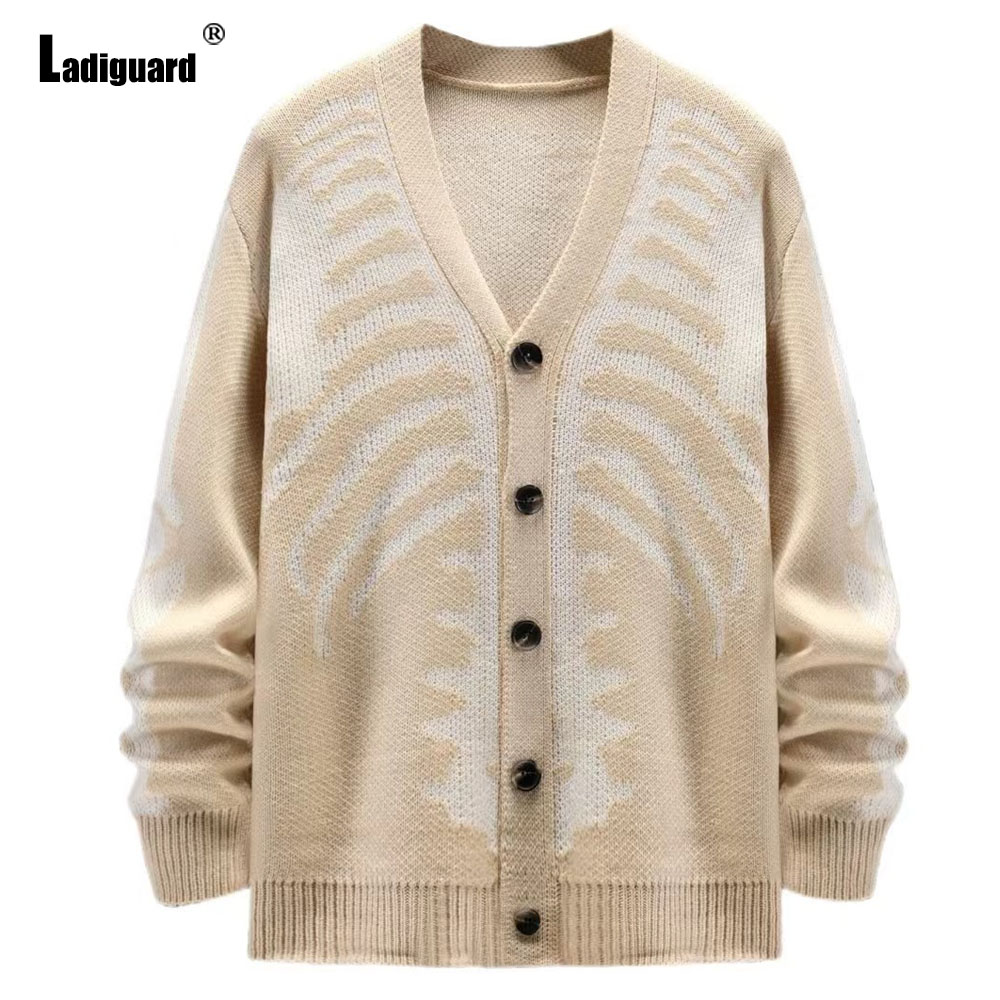 Ladiguard Men Retro Knitted Sw - Men'S Fashion V Neck Sweater reseña y precio