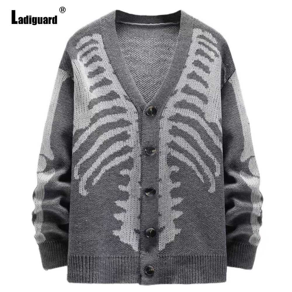 Ladiguard Men Retro Knitted Sw - Men'S Fashion V Neck Sweater reseña y precio