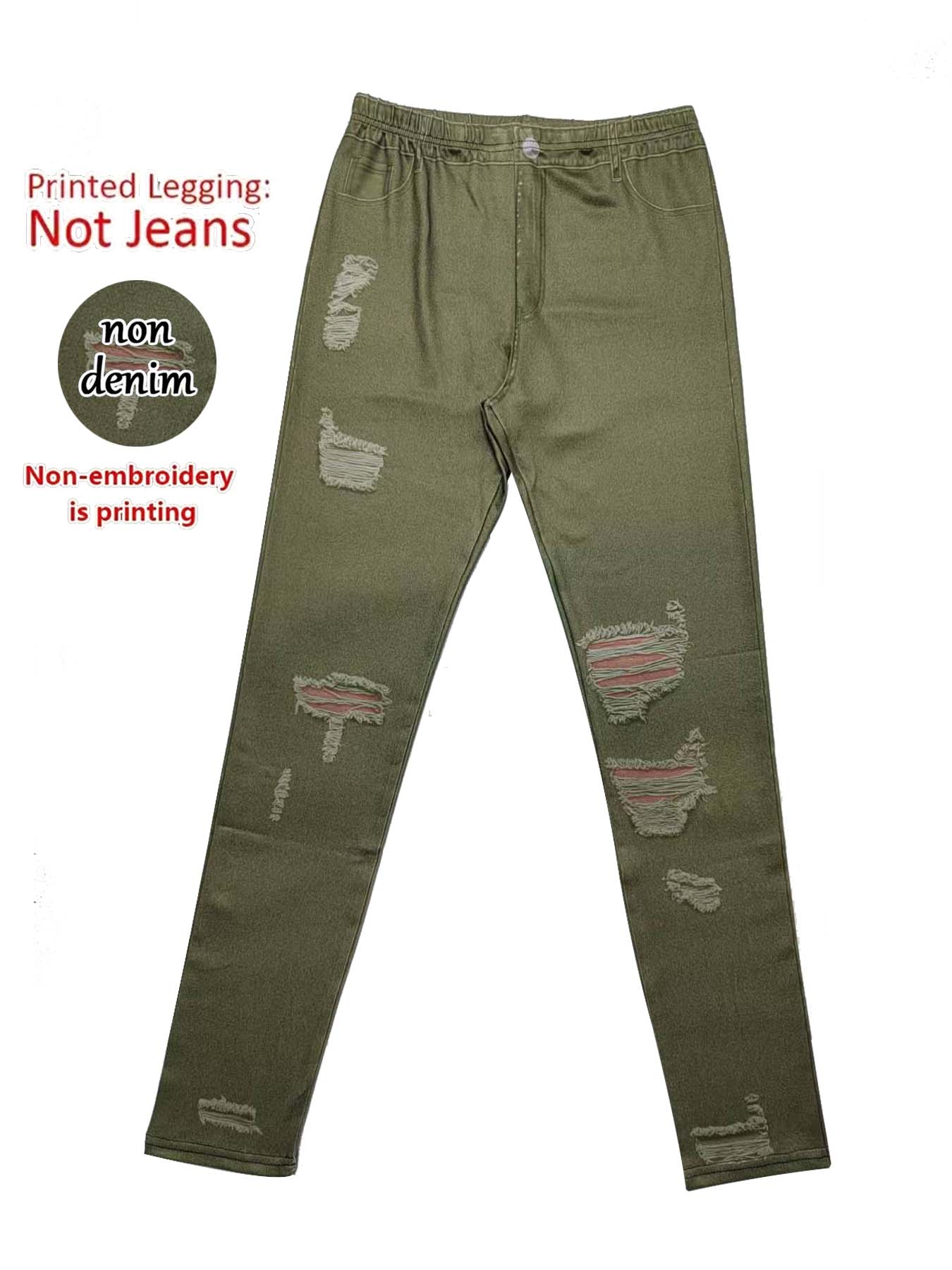 【Non-Denim】Printed leggings, n - Skinny Jeans Ripped reseña y precio