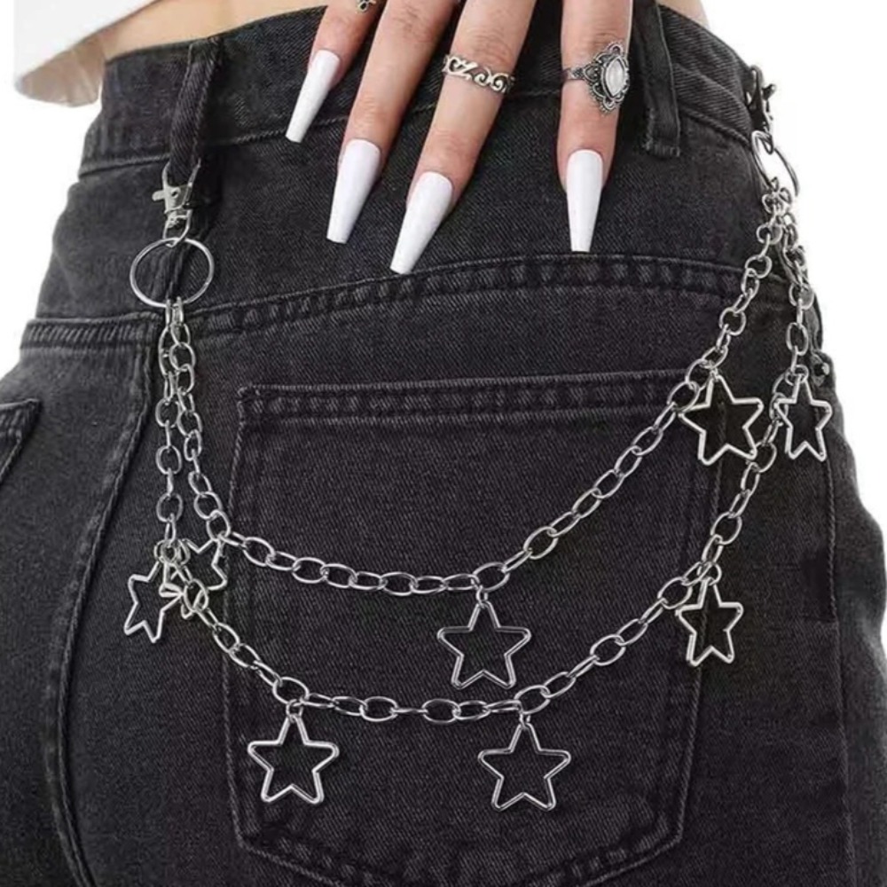 Punk Star Double Layer Waist C - Jeans Pants Fashion Men reseña y precio