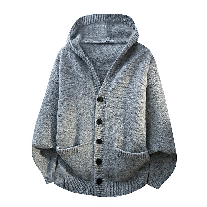 Men's Hooded Knit Cardigan But - Men'S Fashion V Neck Sweater reseña y precio