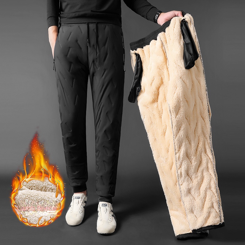 Winter Zip Pockets Thicken Fle - Jogger Sweatpants Men reseña y precio