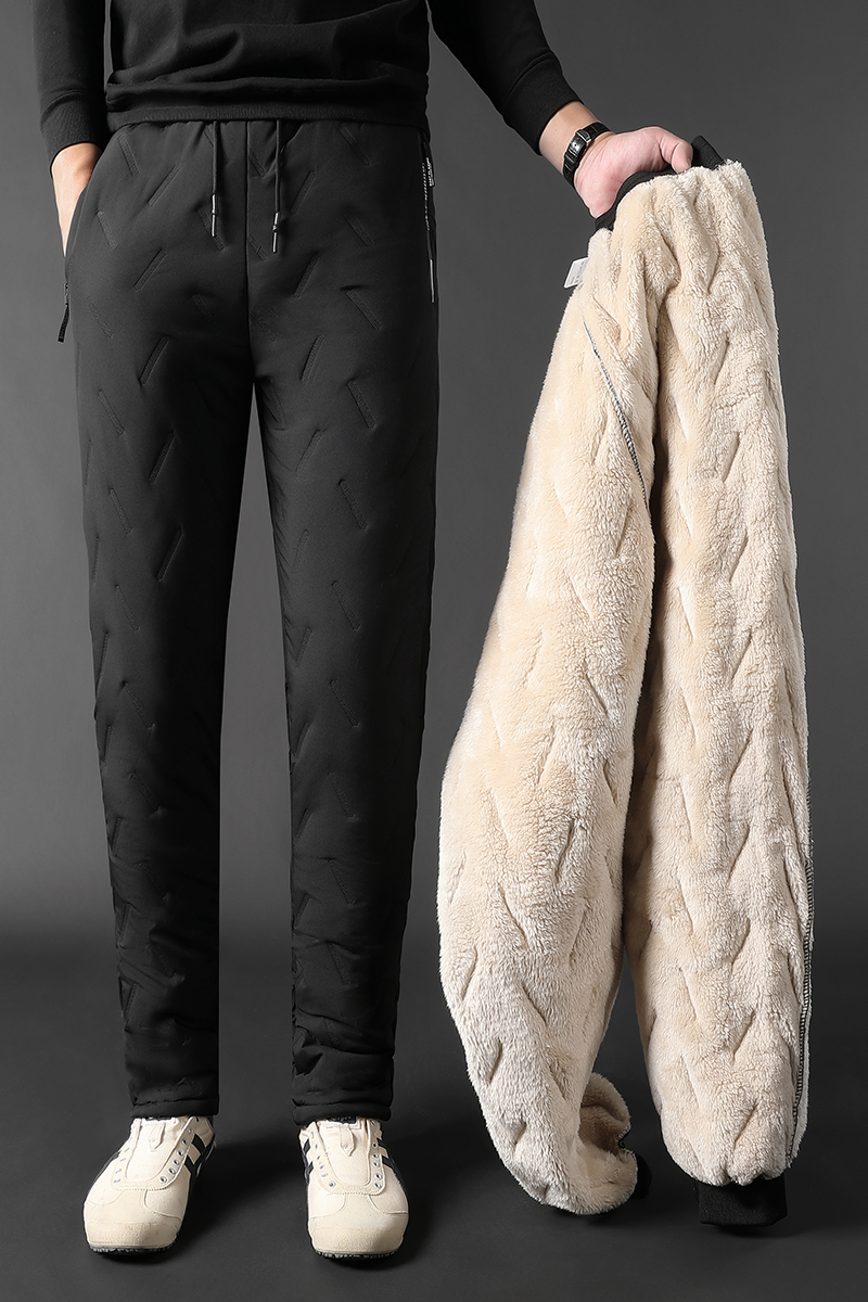 Winter Zip Pockets Thicken Fle - Jogger Sweatpants Men reseña y precio