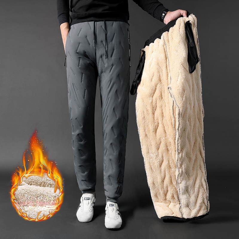 Winter Zip Pockets Thicken Fle - Jogger Sweatpants Men reseña y precio