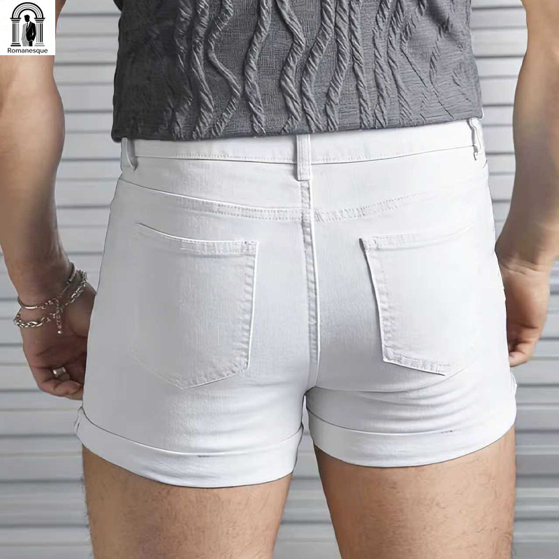 Men's Sexy Slim Fit White Deni - Skinny Jeans Ripped reseña y precio