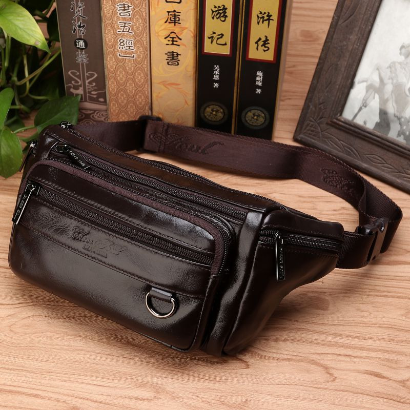 Men Waist Fanny Bags Sling Che - Leather Belt Braided reseña y precio