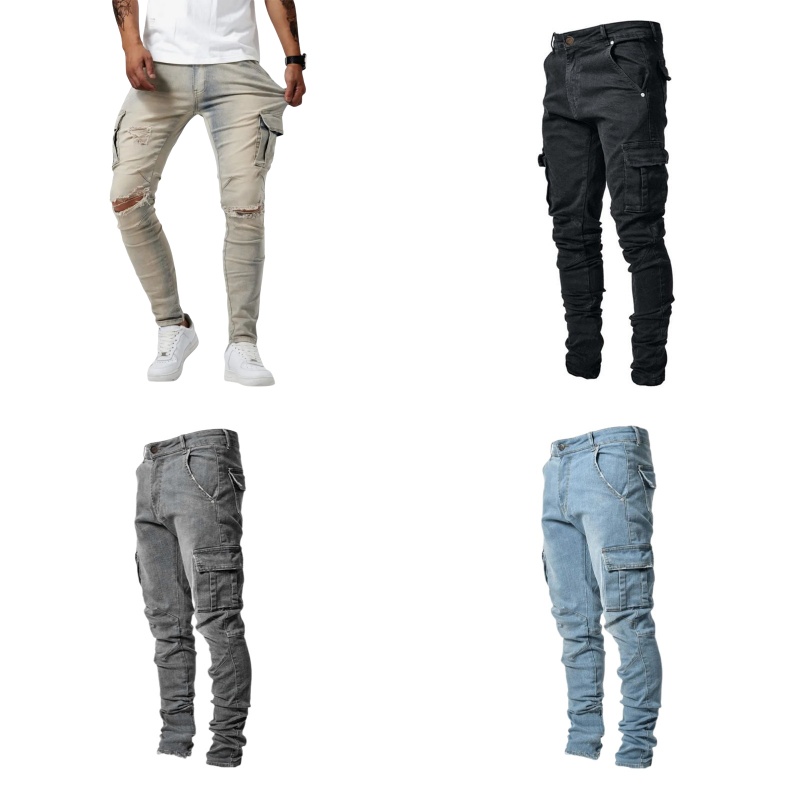 Autumn Winter New Men's Clothi - Skinny Jeans Ripped reseña y precio