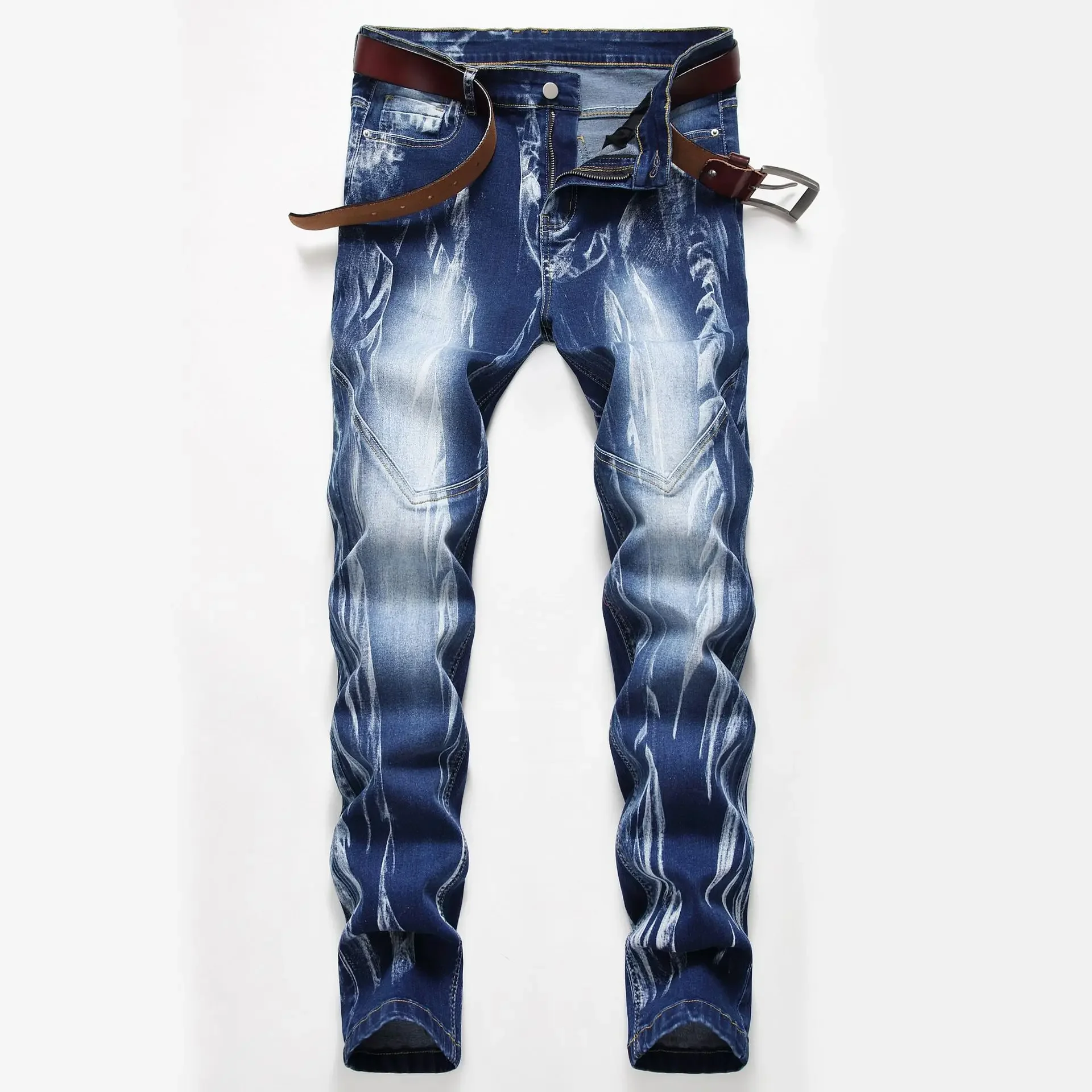 Fashion Print Men's Elasticity - Skinny Jeans Ripped reseña y precio