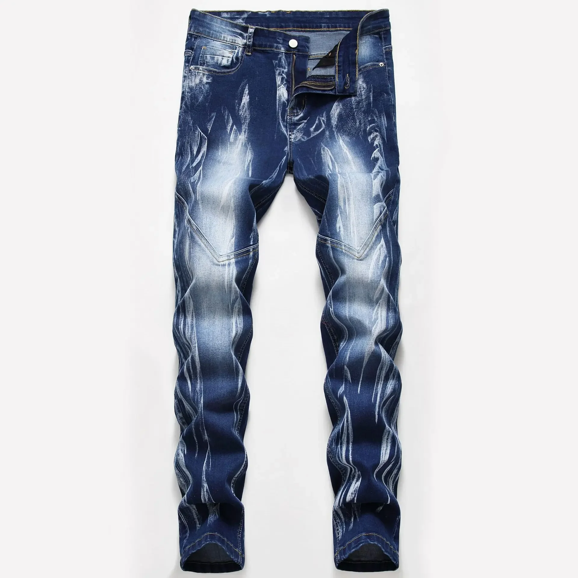 Fashion Print Men's Elasticity - Skinny Jeans Ripped reseña y precio