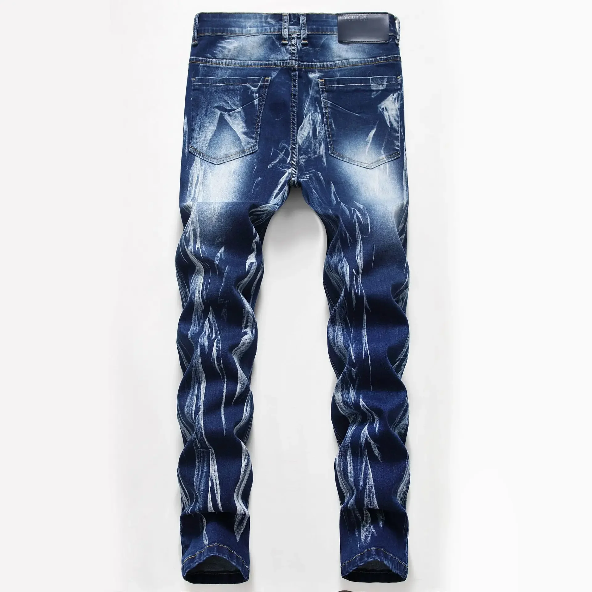 Fashion Print Men's Elasticity - Skinny Jeans Ripped reseña y precio