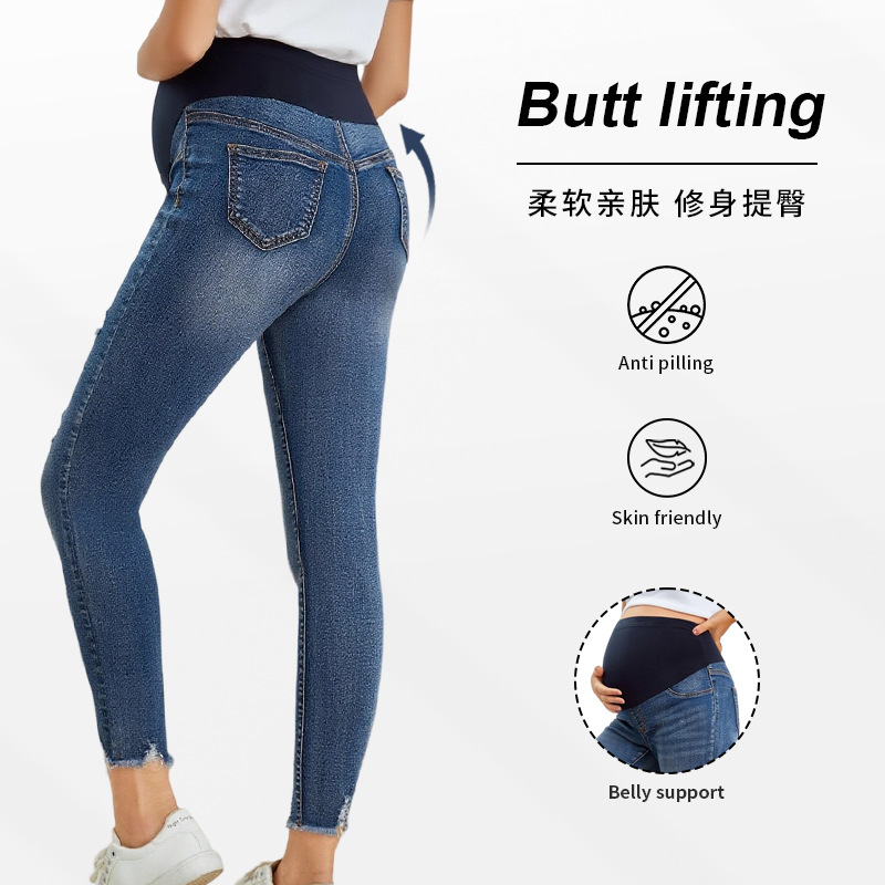 Pregnant Women Casual Tight De - Skinny Jeans Ripped reseña y precio