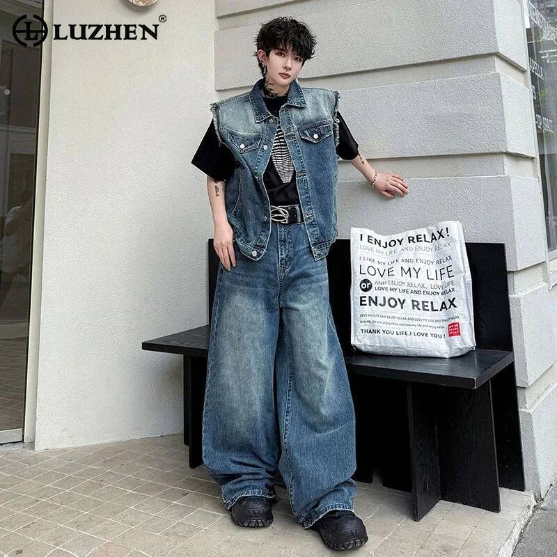 LUZHEN 2026 Summer Denim Two-p - Mens Fashion Casual 2026 reseña y precio