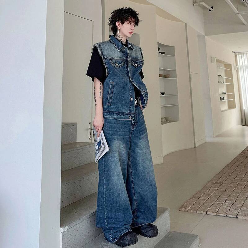 LUZHEN 2026 Summer Denim Two-p - Mens Fashion Casual 2026 reseña y precio