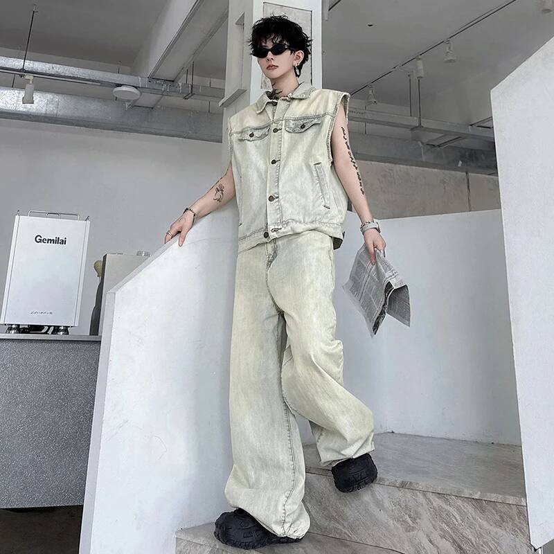 LUZHEN 2026 Summer Denim Two-p - Mens Fashion Casual 2026 reseña y precio