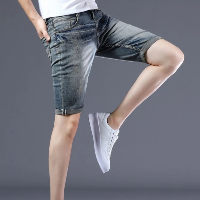 Man Denim Shorts Skinny Bermud - Jeans Pants Fashion Men reseña y precio