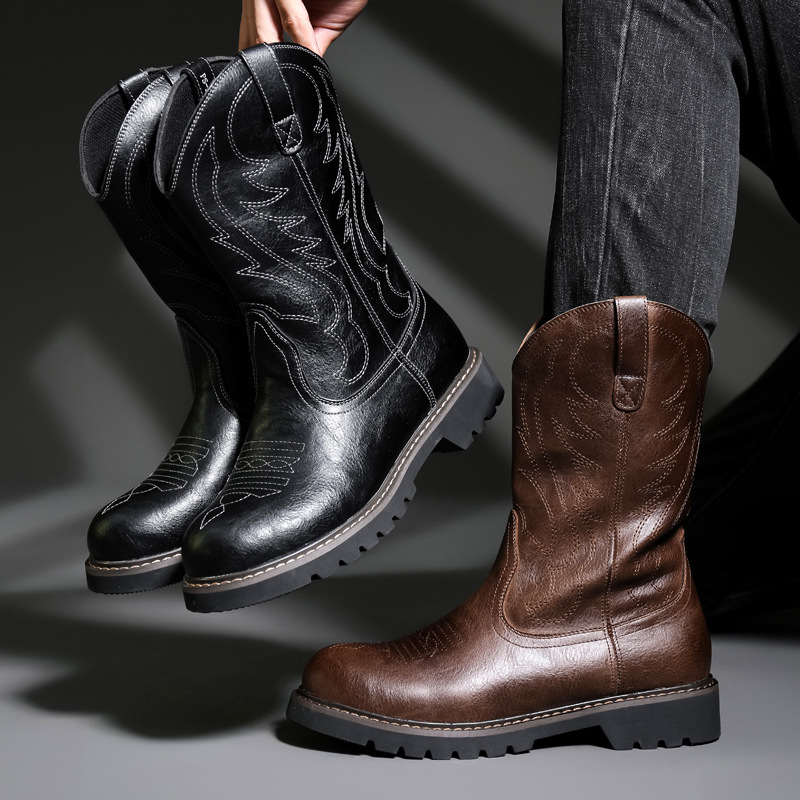 Fashion Mens Cowboy Boots New  - Men Fashion Vintage reseña y precio