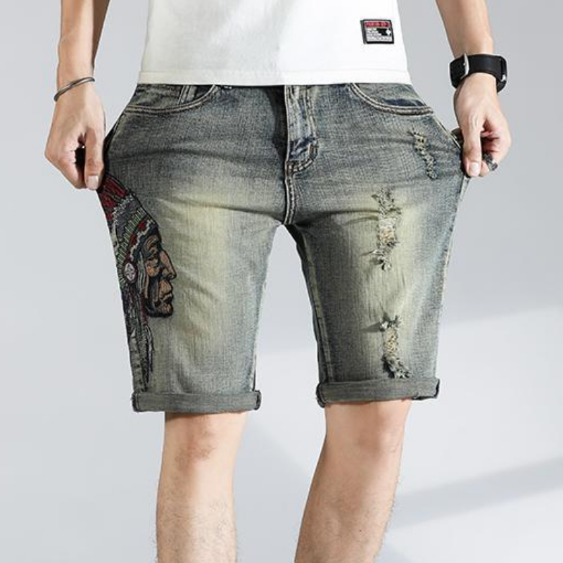 Ripped Graphic Men's Short Jea - Jeans Pants Fashion Men reseña y precio