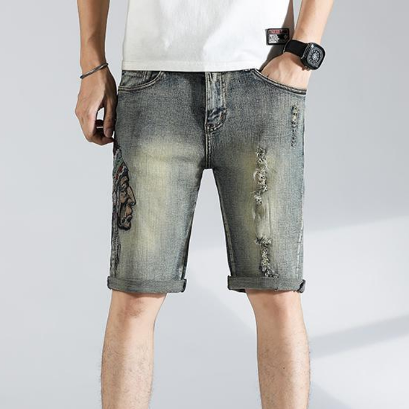 Ripped Graphic Men's Short Jea - Jeans Pants Fashion Men reseña y precio