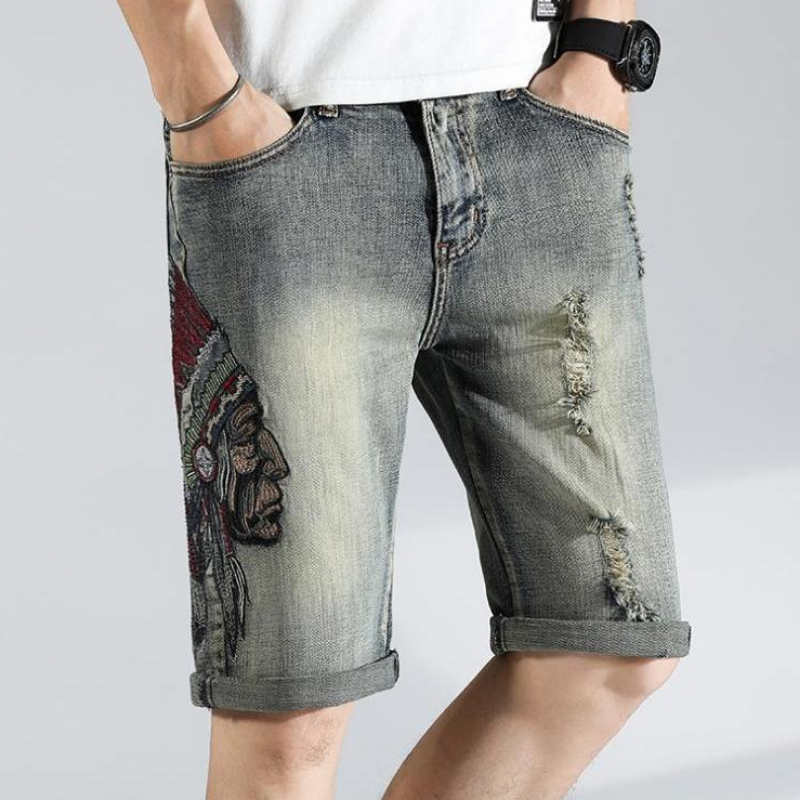 Ripped Graphic Men's Short Jea - Jeans Pants Fashion Men reseña y precio