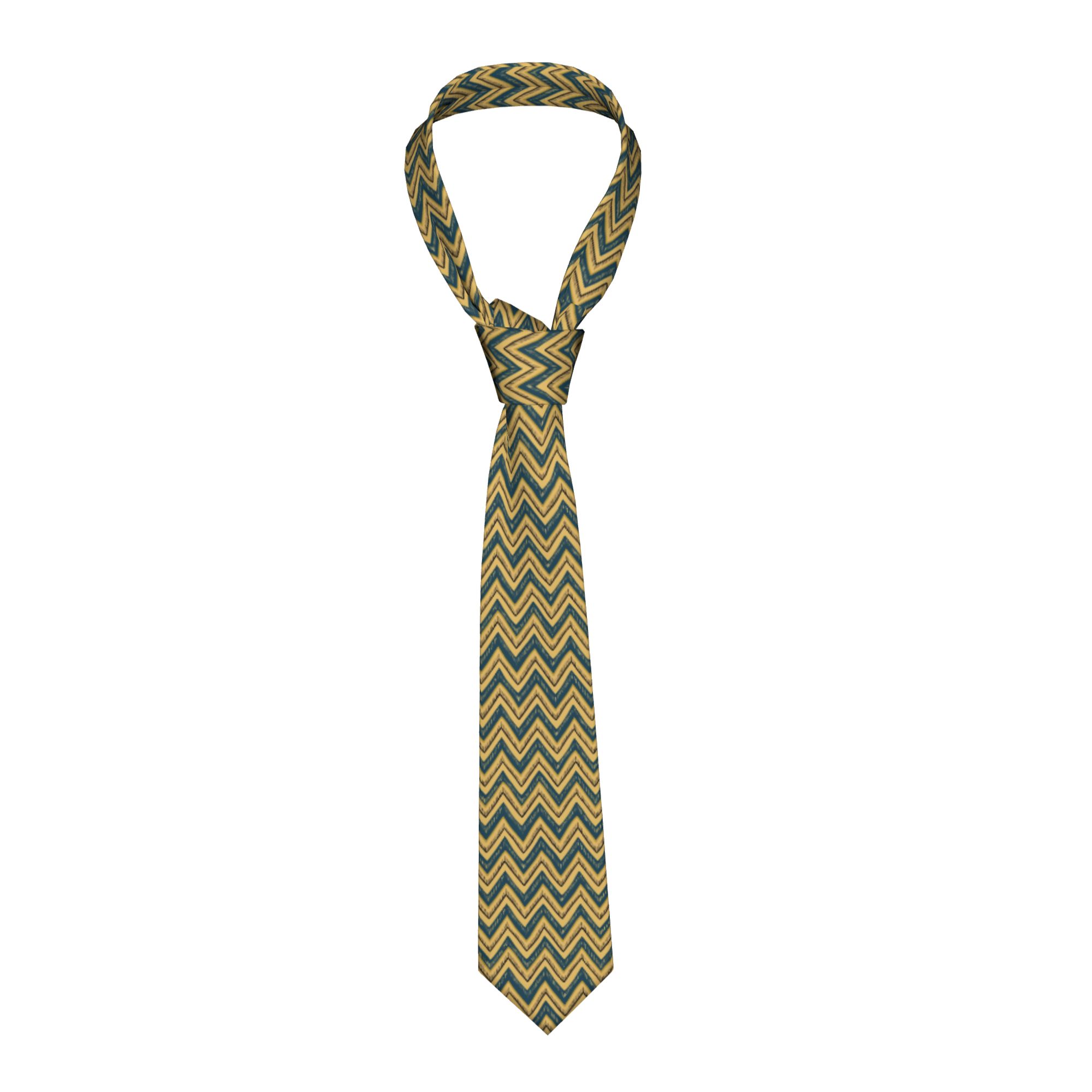 Hand Drawn Chevron Zig Zag Tie - Mens Fashion In The 1920S reseña y precio
