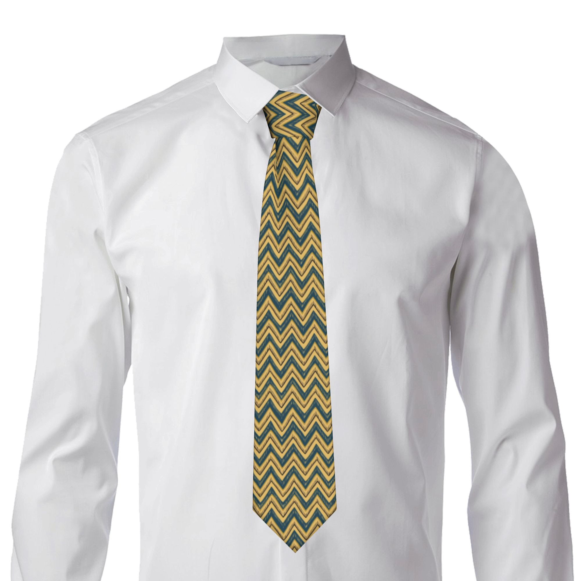 Hand Drawn Chevron Zig Zag Tie - Mens Fashion In The 1920S reseña y precio
