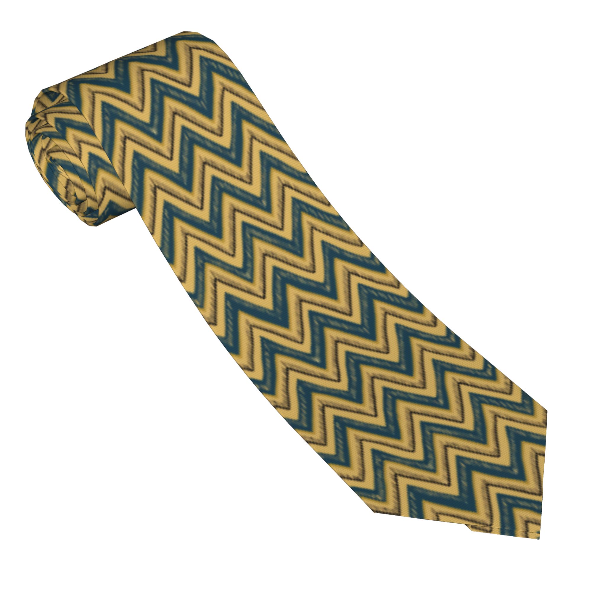 Hand Drawn Chevron Zig Zag Tie - Mens Fashion In The 1920S reseña y precio