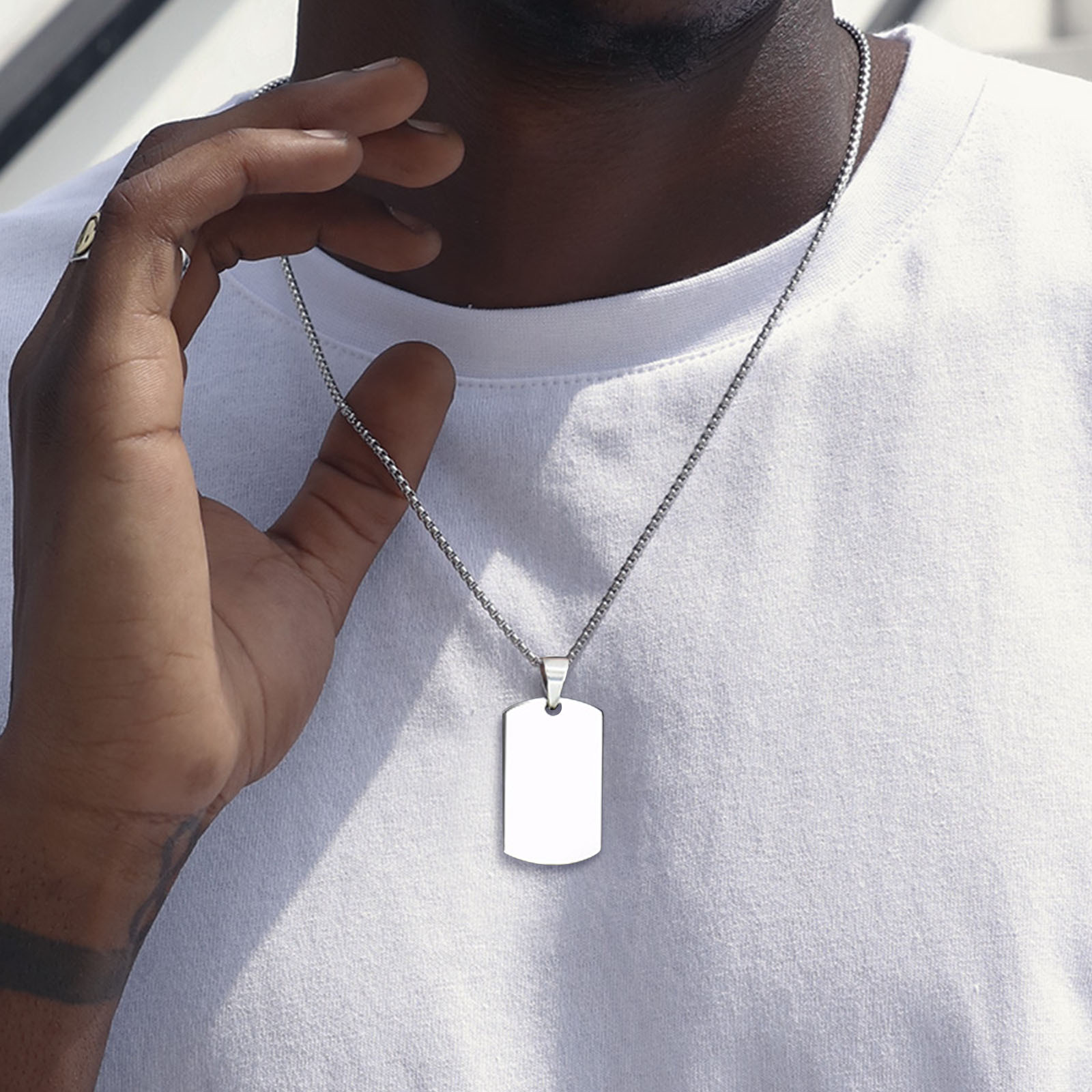 Men Dog Tag Urn Necklace,Stain - Mens Fashion In The 50S reseña y precio