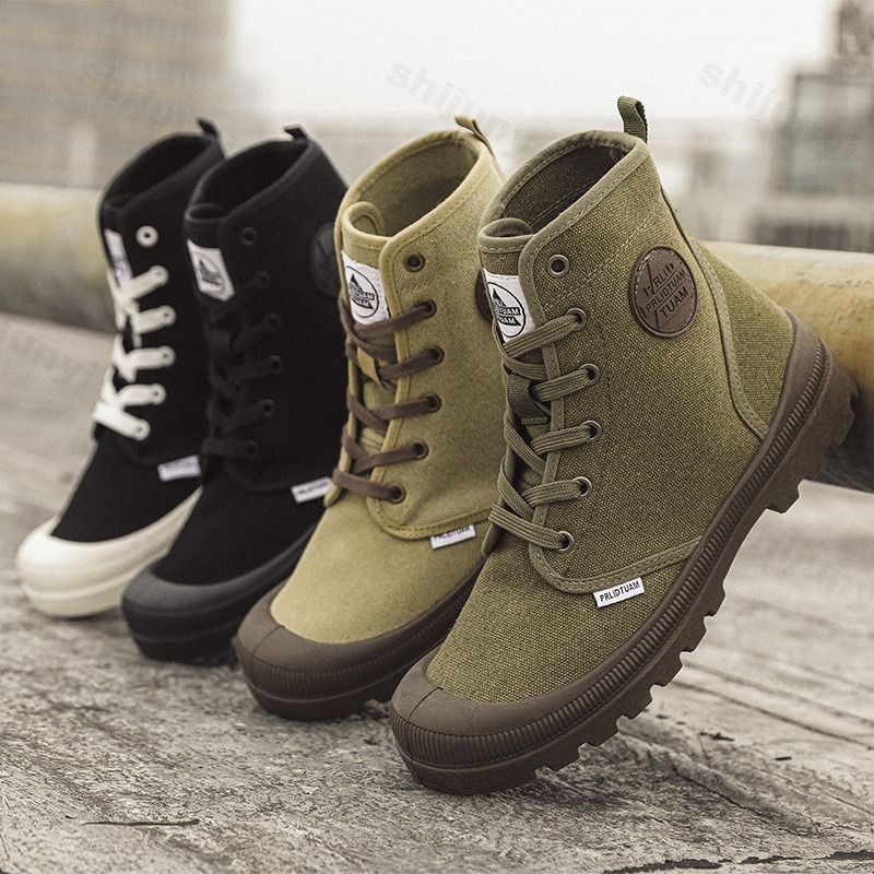 Men Canvas Shoes Fashion High  - Men'S Fashion Hiking Boots reseña y precio