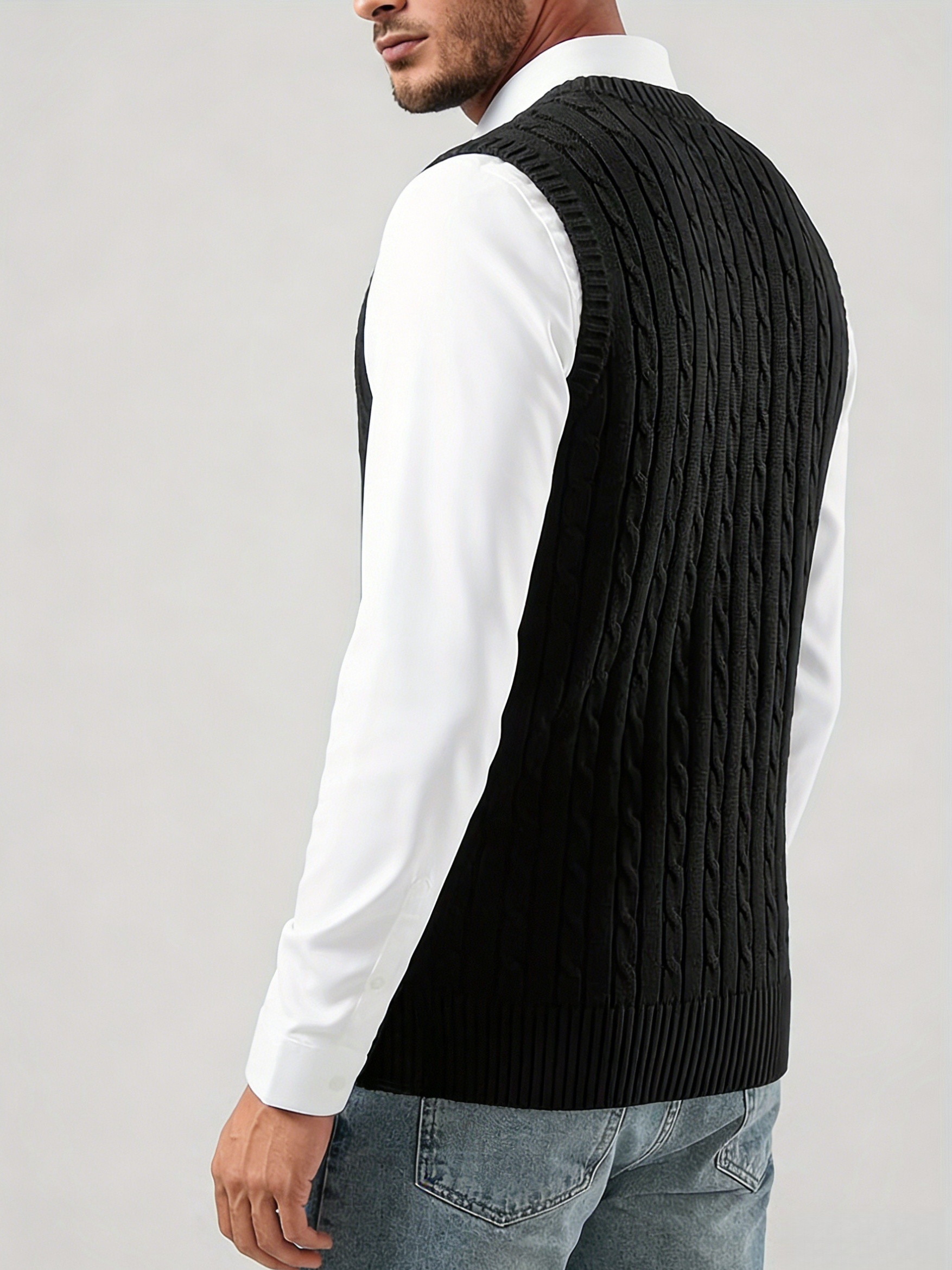 Men's Casual Fashion Cable Kni - Men'S Fashion V Neck Sweater reseña y precio